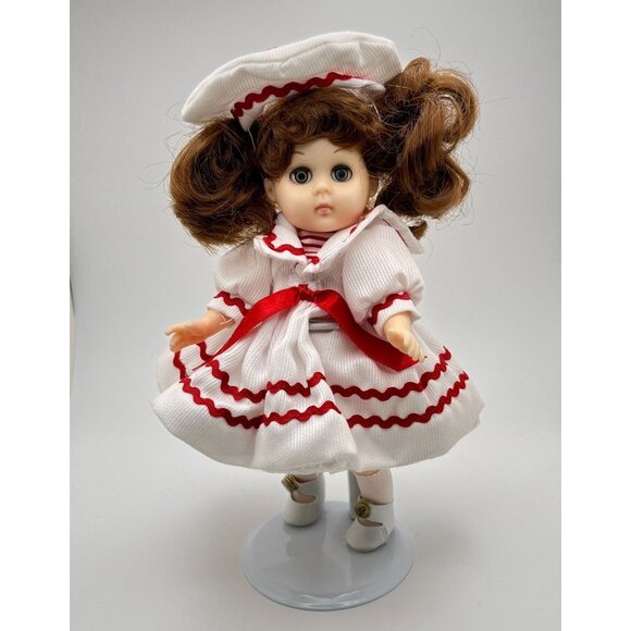 Vintage Ginny Dress Me Doll Red Head Sailor Outfit Vogue Dolls 1984 with Stand - Picture 7 of 7
